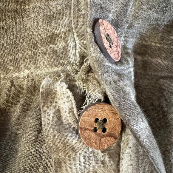 Free People Travel Light Halter Neck Smocked Moss Green Jumpsuit Small Hippie - Picture 12 of 12